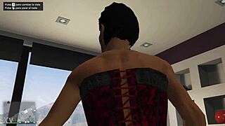 GTAO brunette Latina tattoos rip lingerie for private lapdance tease