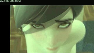 tracer bent over doggystyle for deep creampie filling