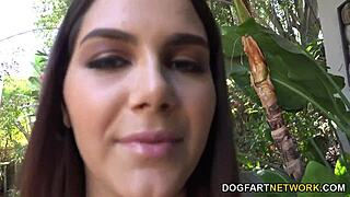 Hey, Valentina Nappi takes on a huge black cock that stretches her ass wide