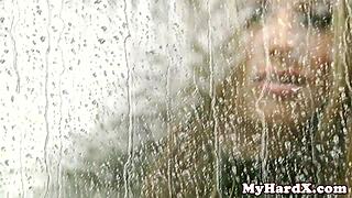 centerfold bombshell roughly double penetrated in gonzo threesome