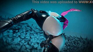 succubus, you're getting nonstop creampie from this halloween machine with your bound petite body and wet pussy dripping cum on ass