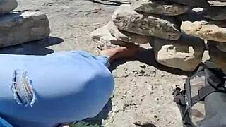 Teaser episode 1 from season 5 shows exhib at the beach with subtle teasing moves.