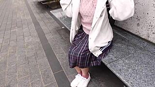 Japanese babe gives homemade blowjob with toys leading to intriguing cumshot surprise