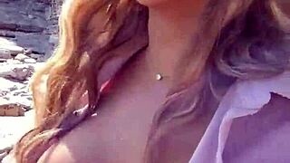 Teaser episode 1 from season 5 shows exhib at the beach with subtle teasing moves.