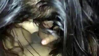 Cheating nerd gets raw sloppy blowjob deepthroat