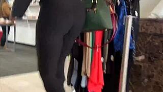 Stretching out in tight yoga pants for the season