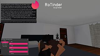 Roblox character engages in intense roleplay with massive partner