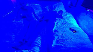 We tried our bedroom experiment with ultraviolet light and cougar handjob