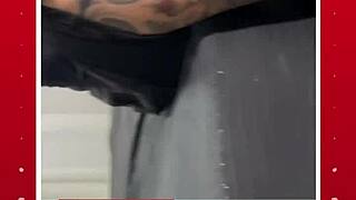 djrafa testing the couch and rating the tattooed newbie 😏💪