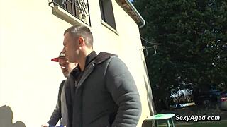 Busty blonde mature, you're getting double penetration pounded in this wild gangbang session