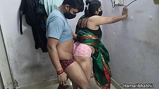 horny indian aunty gets hardcore homemade fucking from big cock in silk with sexy moans.