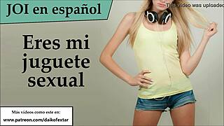 intriguing maid dominates slave with ball kicking and jerk off instructions in bdsm