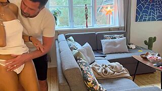 oh man, that quick fuck on the sofa felt so passionate, and i swallowed every drop of jizz as his latina housewife