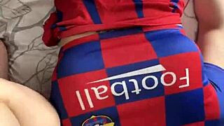 big ass cheerleader, wanna watch her fuck two cocks?