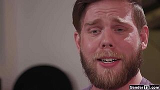 my wife watches me suck shemale avery lust's shaved cock bareback