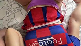 big ass cheerleader, wanna watch her fuck two cocks?