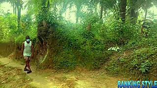 sexy babe gets pounded by big cock deep in the forest