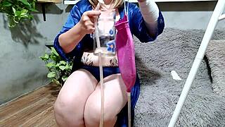 ugh home enema hurts but fingers my fat bbw ass to squirting orgasm panties soaked russian milf style