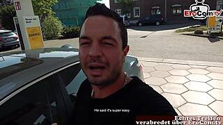 German fat BBW slut gets spontaneous outdoor fuck at real sex meet