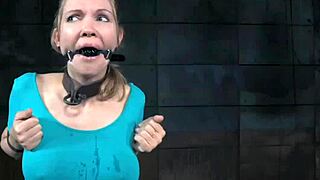 bondage sub gagged choked on anal sex machine