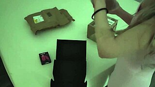 hey check out my boyfriend's cock versus this toy pussy and my hungry mouth