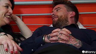 Busty Tattooed Milf Pounds Luke Hard in Fishnets!