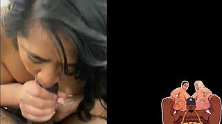 polynesian bbw backstage slurps bbc then rides it like a slut