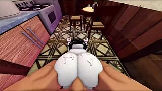 wife cooks meal so i flip her over and fuck 🍆💦 big ass pounding