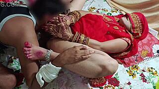 Bent over newlyweds share suhagraat first night sex with clear hindi audio