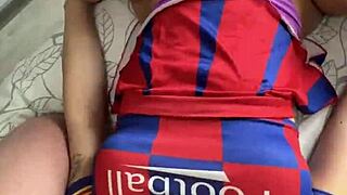 big ass cheerleader, wanna watch her fuck two cocks?