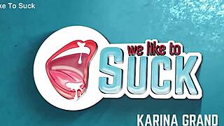 karina grand slobbers on cock before messy facial blast