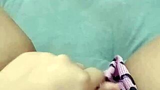 Watch this sexy Latina tease her wet pussy till orgasm in POV