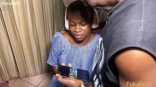 Naughty Ebony Student Rides BBC Teacher's Monster Cock