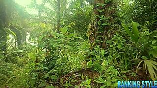 sexy babe gets pounded by big cock deep in the forest