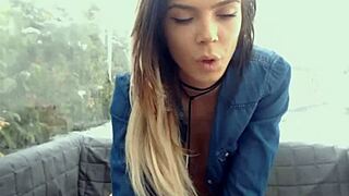 Young Webcam Girl's Big Tits Tease Outdoors