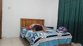 stepmom in lingerie teases her big delicious vagina for intense sex