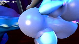 Silverzard shemale's huge cock and tits dominate in futanari anal insertion