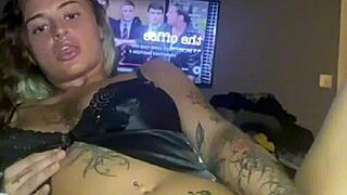 Huge titted goth slut fingers pussy post-college.