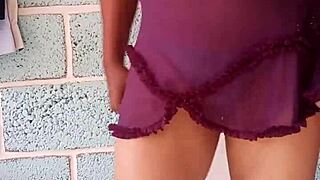 Wanna see my lover's shiny blue panties up close?