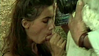 Esther's park gangbang fills all holes with double penetration cumshots