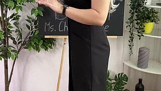 ever wonder what bdsm teacher in lingerie heels does solo?