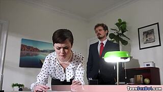 quickie fuck with extra small petite tomboi secretary 😍🍑💦