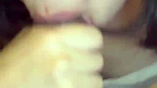 Brunette Sucks Cock Hard!