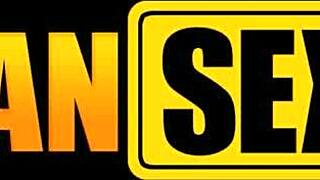 EBONY LESBIAN COUPLE INVITES HUGE WHITE DICK FOR WILD THREESOME FUN!