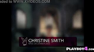 curvy milf christine smith strips lingerie revealing huge natural tits and naked pussy