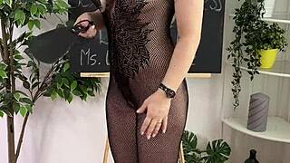ever wonder what bdsm teacher in lingerie heels does solo?