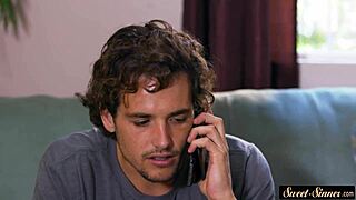 classy taboo teen roleplay ends with face sprayed in warm cum.