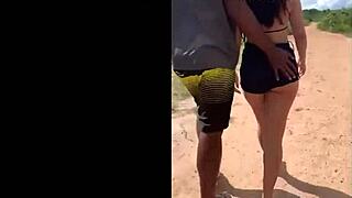 bbw brunette wife takes bbc doggystyle on dirt road 🚗🍆