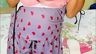 Milking my lactating boobs into glass before dildo fucks shaved pussy!