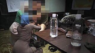 cute teen sneaks orgasm with army uniform blowjob thrill